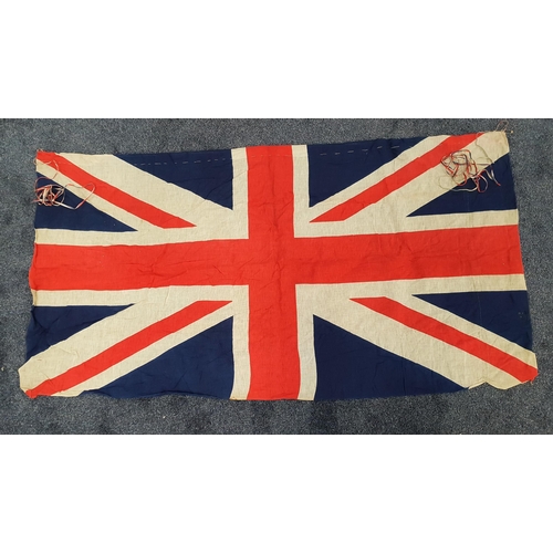 303 - PRINTED UNION FLAG
with red, white and blue ribbon, 88cm x 169cm