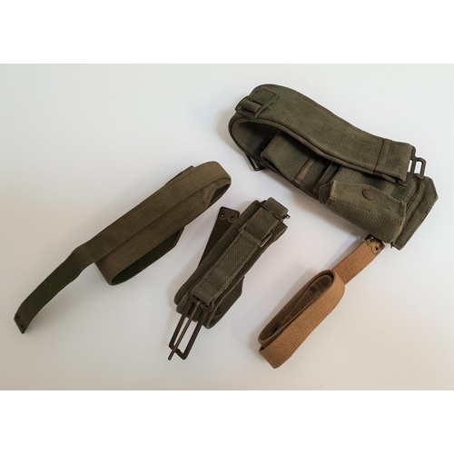 311 - SELECTION OF BRITISH ARMY WEBBING
including an adjustable belt with a webbing pouch and three webbin... 