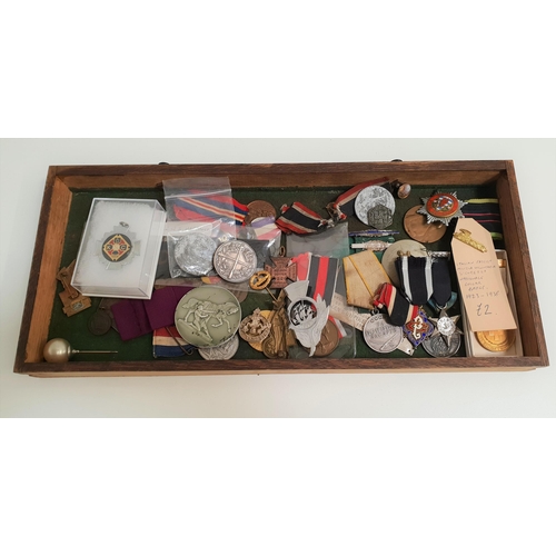 290 - SELECTION OF MILITARY MEDALS AND BADGES
including a Russian medal for military merit, German occupat... 