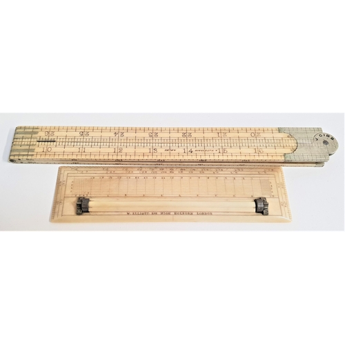 205 - FOUR FOLD ARCHITECT RULER
in ivory with polished steel mounts, by A. Mathieson & Sons, 91.5cm/36