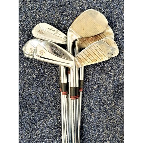 234 - SELECTION OF GOLF CLUBS
by Ben Hogan including a 3, 4, 5, 6, 8, and 9 iron, sand wedge and an Equali... 