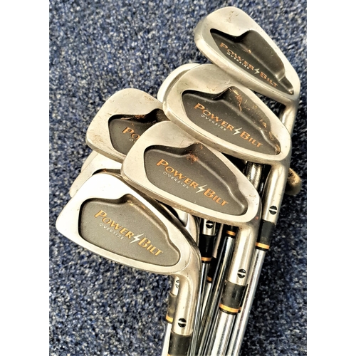 235 - SELECTION OF GOLF CLUBS
by Power Bilt, including a 1, 3, 4, 5, 6, 7, 8 and 9 iron, sand wedge, pitch... 