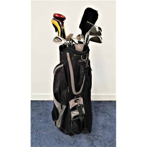 236 - WILSON BLACK NYLON GOLF BAG WITH VARIOUS CLUBS
the clubs including a Mizuno Exsar FS3 F60 driver, Al... 