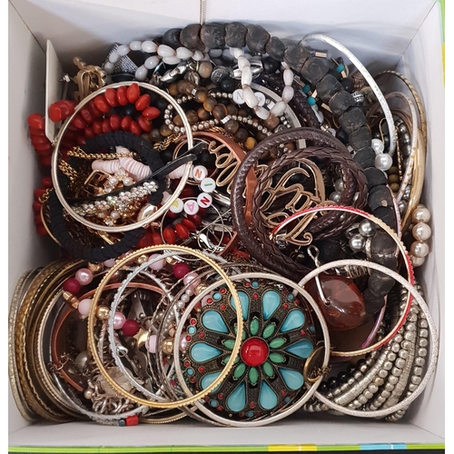 38 - SELECTION OF COSTUME JEWELLERY
including bangles, bracelets, simulated pearls, pendants, bead neckla... 