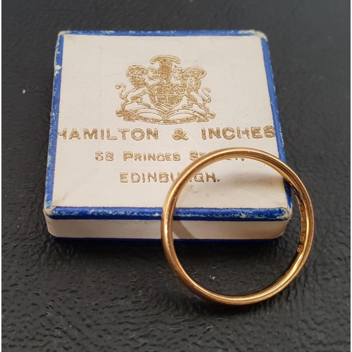 29 - HAMILTON AND INCHES TWENTY-TWO CARAT GOLD WEDDING BAND
ring size J and approximately 2 grams, in Ham... 