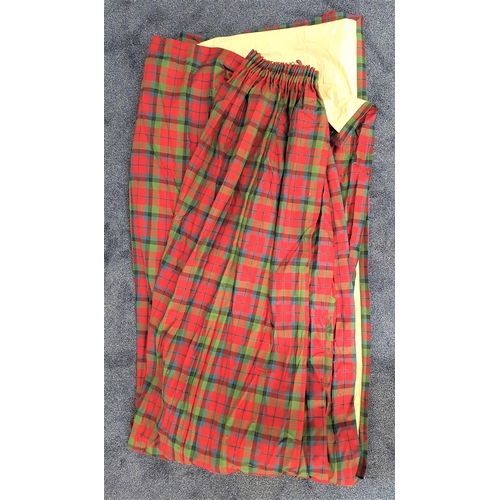 367 - LARGE PAIR OF TARTAN CURTAINS
fully lined with a 3