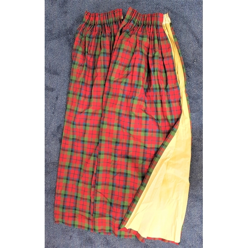 369 - TWO PAIRS OF TARTAN CURTAINS
fully lined with a 3