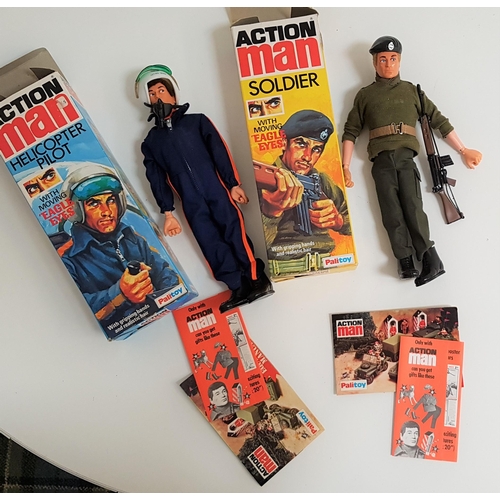 269 - TWO VINTAGE ACTION MAN FIGURES
by Palitoy, both in original boxes with manuals, both with eagle eyes... 