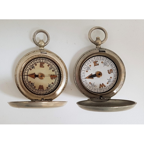 331 - TWO MILITARY COMPASSES
comprising one WWI example marked 'Dennison Birmingham  VI 47832 1917', the o... 