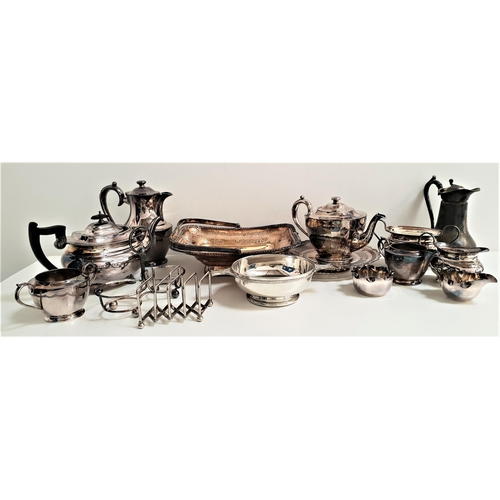 148 - MIXED LOT OF SILVER PLATE
including a cased set of twelve tea spoons, cased serving spoon and fork, ... 