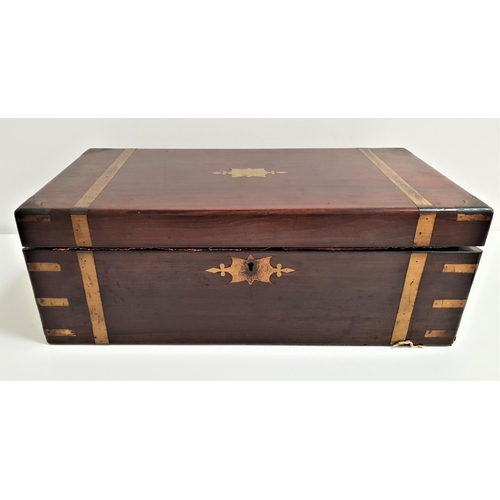 273 - LARGE 19th CENTURY ROSEWOOD AND BRASS BOUND WRITING SLOPE
with a fitted interior and secret compartm... 