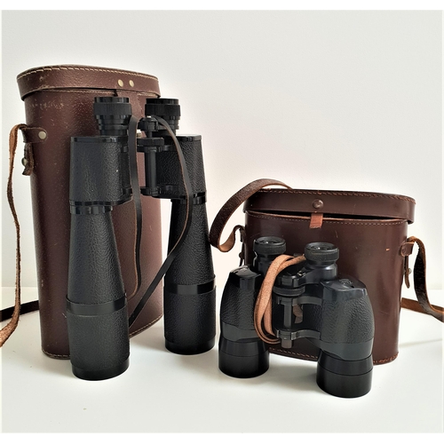 286 - PAIR OF LIEBERMAN & GORTZ FIELD GLASSES
with 35x60 magnification, in a brown leather case, together ... 