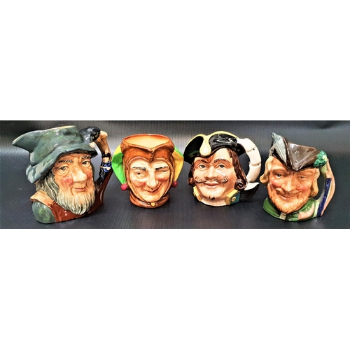 179 - FOUR ROYAL DOULTON CHARACTER JUGS
Robin Hood D6543, Captain Henry Morgan D6469, Rip Van Winkle and t... 