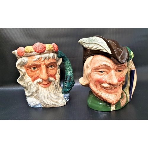 180 - TWO LARGE ROYAL DOULTON CHARACTER JUGS
Robin Hood D6527 and Neptune D6548 (2)