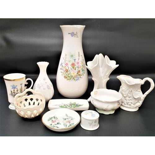 190 - MIXED LOT OF PORCELAIN 
including an Aynsley Wild Tudor baluster vase, 25.5cm high, Wedgwood April F... 