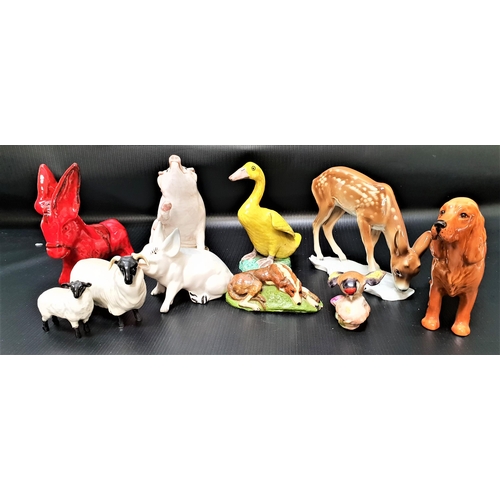 193 - SELECTION OF ANIMAL ORNAMENTS
including four Beswick ornaments - spaniel, pig and two sheep, Royal W... 