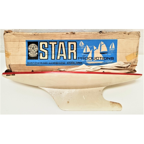 429 - VINTAGE STAR BRODUCTIONS OCEAN STAR POND YACHT
in white with green trim, 61cm long, with box