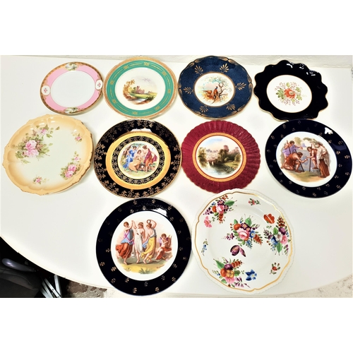 217 - ELEVEN DECORATIVE PLATES
including a dessert plate with a pink border by Kokura, 19th century Derby ... 