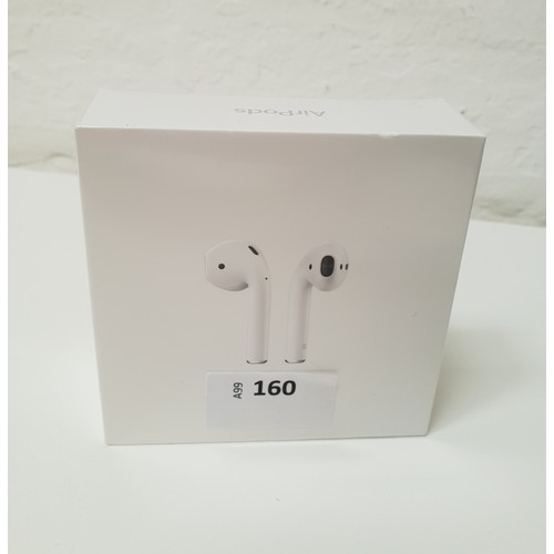 160 - BRAND NEW APPLE SECOND GENERATION AIRPODS WITH LIGHTING CHARGING CASE