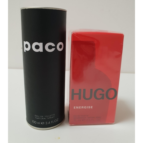 159 - HUGO BOSS ENERGISE EAU DE TOILETTE 75ML & PACO RABANNE EAU DE TOILETTE 100ML