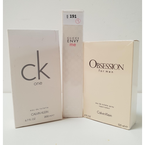 191 - GUCCI ENVY ME BATH AND SHOWER GEL 200ML
together with CK One Eau de Toilette 200ml & Calvin Klein Ob... 