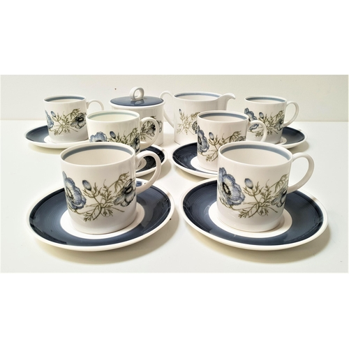 231 - SUSIE COOPER COFFEE SET
decorated in the Glen Mist pattern and comprising six cups and saucers, lidd... 