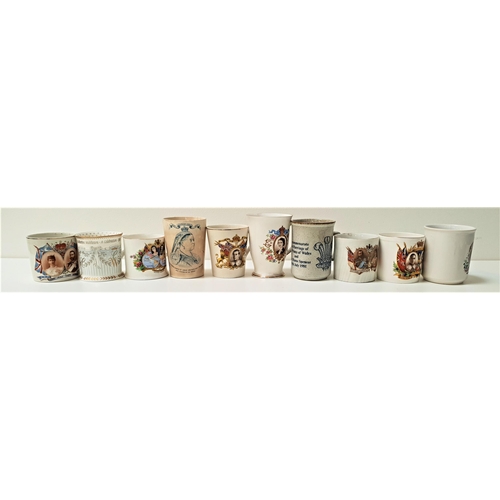 237 - COLLECTION OF ROYAL MEMOBRILLA
comprising ten mugs depicting Queen Victoria, Edward VIII, King Georg... 