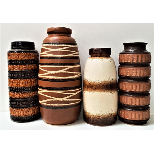 241 - FOUR LARGE WEST GERMAN POTTERY VASES
two with textured design, 48cm, 41cm, 40.5cm and 38cm high (4)