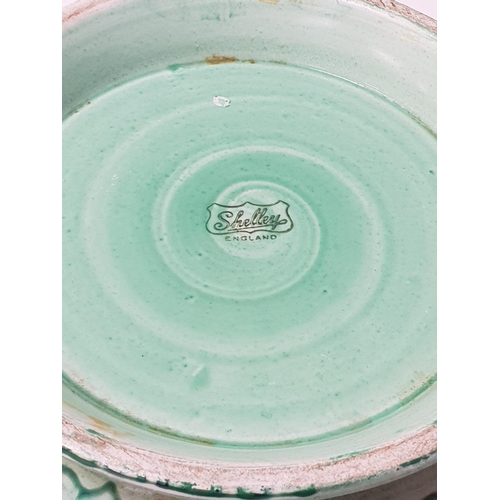 243 - SHELLY HARMONY DRIP WARE FOOTED BOWL
in blue and green, the base with printed mark, 12cm high