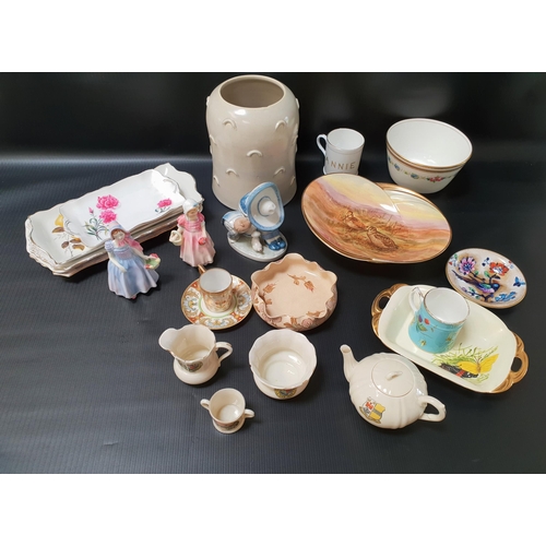 249 - MIXED LOT OF CERAMICS
including a Royal Winton snipe decorated bowl, Portland pottery butterfly deco... 