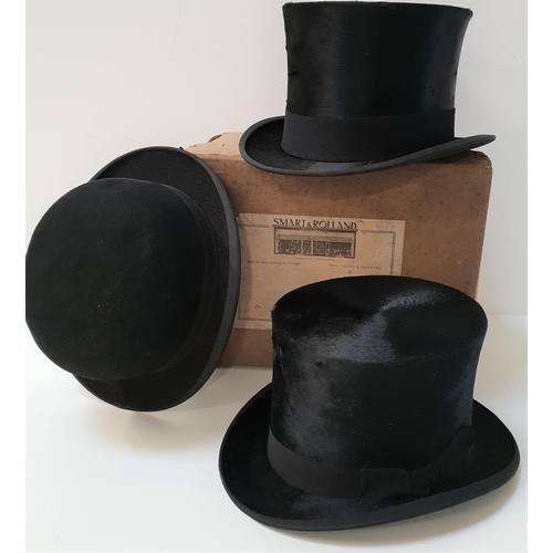 401 - GENTLEMANS BLACK SILK TOP HAT
the Imperial by Christys of London, 20cm /7.75