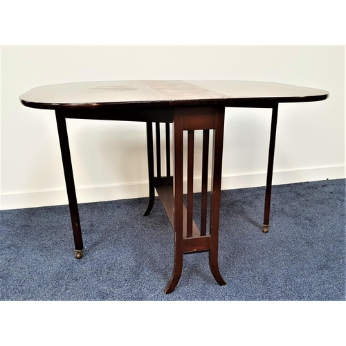 583 - MAHOGANY SUTHERLAND TABLE
with shaped drop flaps, standing on shaped supports, 76cm wide