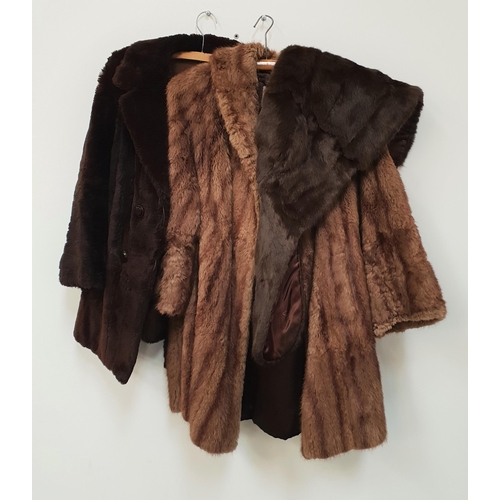 403 - LADIES BROWN MINK JACKET
with three quarter length sleeves and a label 'Moray Glasser of Glasgow', a... 