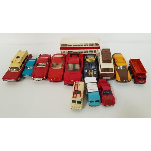 449 - SELECTION OF DIE CAST MODEL VEHICLES
examples from Lesney, Dinky, Matchbox, and Corgi, including car... 