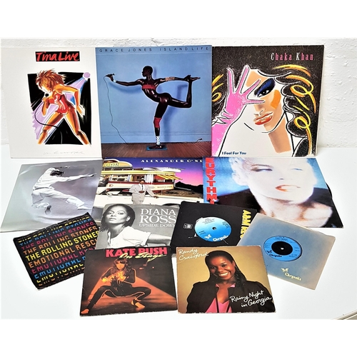 412 - LARGE SELECTION OF LP RECORDS AND 45 SINGLES
including Sanatana, Grace Jones, Neil Young, Fleetwood ... 