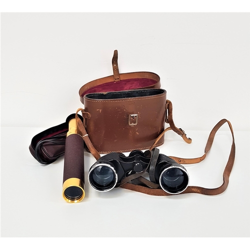 288 - PAIR OF J.T.COPPOCK OLYMPIC FIELD GLASSES
with 8x40 magnification in a brown leather case, together ... 