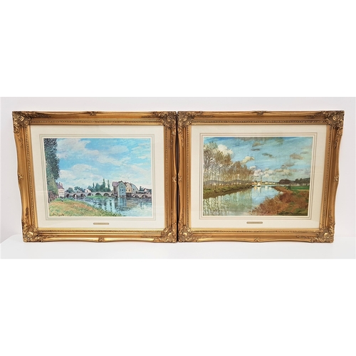 451 - FIVE PRINTS
including Claude Monet, The Seine at Argenteuil, 30cm x 39.5cm, Alfred Sisley, Bridge Of... 