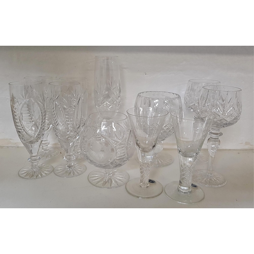 244 - SELECTION OF CRYSTAL AND OTHER GLASSWARE
including a decanter and stopper, two Glencairn wines with ... 