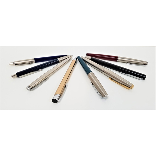 275 - SELECTION OF PARKER PENS
including a Parker 45 fountain pen with a burgundy body and steel cap, Park... 