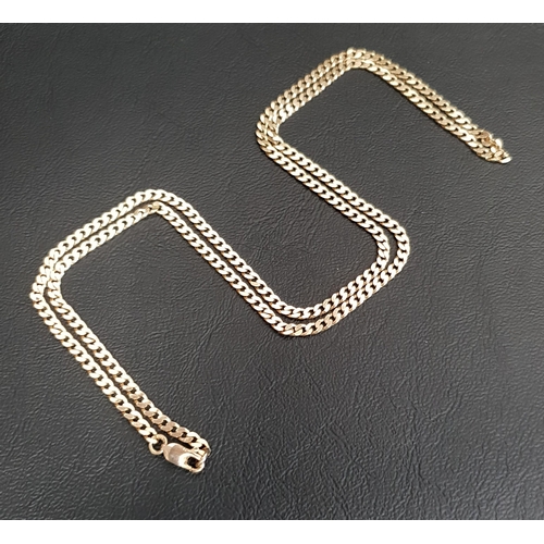 74 - NINE CARAT GOLD FLAT CURB LINK NECK CHAIN
63cm long and approximately 10.4 grams