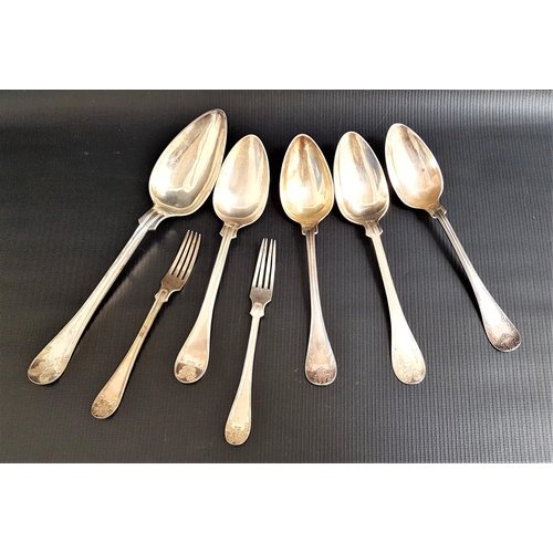 178 - SELECTION OF SWEDISH SILVER FLATWARE
including a serving spoon, 1875 by ES, two table spoons, 1895 b... 