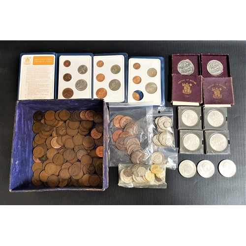 414 - SELECTION OF BRITISH COINS
including pre 1920 silver coins - 22g, 1920-1946 silver coins - 88g, Vict... 