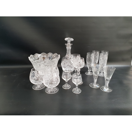 244 - SELECTION OF CRYSTAL AND OTHER GLASSWARE
including a decanter and stopper, two Glencairn wines with ... 