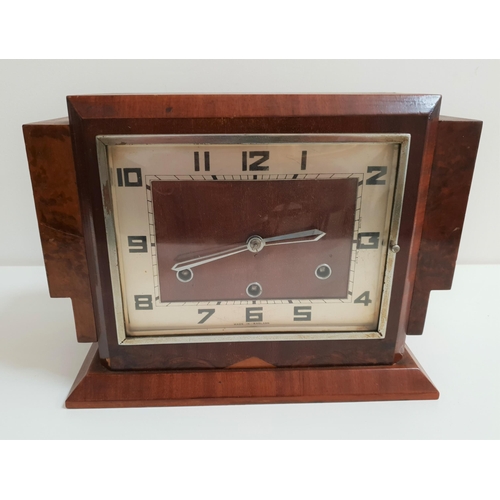 339 - WALNUT CASED MANTLE CLOCK
the rectangular silvered dial with Arabic numerals and an eight day Westmi... 