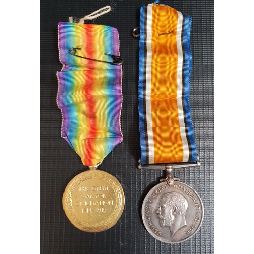 417 - WWI MEDAL GROUP
named to S-35308, Pte. N. Craig of the Rifle brigade, both with ribbons (2)