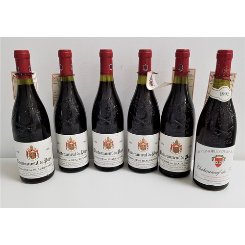 70 - SIX BOTTLES OF CHATEAUNEUF-DU-PAPE
comprising four bottles of Domaine de Beaurenard 1988 (75cl and 1... 