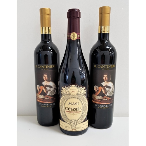 71 - THREE BOTTLES OF ITALIAN RED WING
comprising one bottle of Masi Costasera Amarone Classico 2016 (750... 