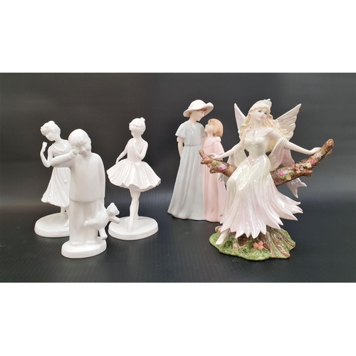 239 - FIVE COALPORT FIGURINES
comprising Shakespearian Classical Heroines Titania modelled by Jack Glynn, ... 