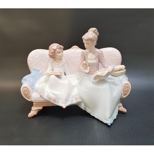 254 - LLADRO AN EMBROIDERY LESSON FIGURE GROUP 
number 6713, depicting a mother teaching her daughter the ...