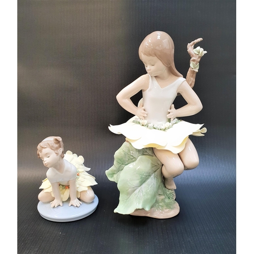 268 - TWO LLADRO BALLERINA FIGURINES
comprising A Magical Garden - number 6877, 25.3cm high; and Oopsy Dai... 